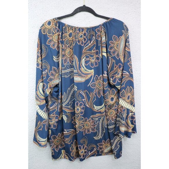 Susan Graver Artisan Long Bell Sleeve Tunic-Size 1X-Rhinestones - Picture 9 of 10